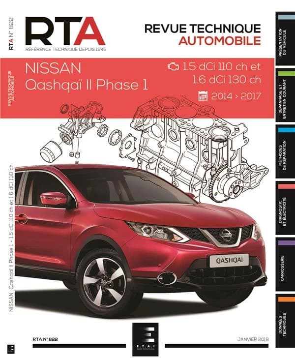 REVUE TECHNIQUE AUTOMOBILE n.822 : Qashqai II  phase 1 ; 1.5 dCi 110 ch et 1.6 dCi ; de 2014 à 2017