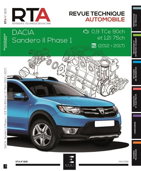 Revue technique automobile n.826 : Dacia Sandero hayon 5P II phase 1 2012-10