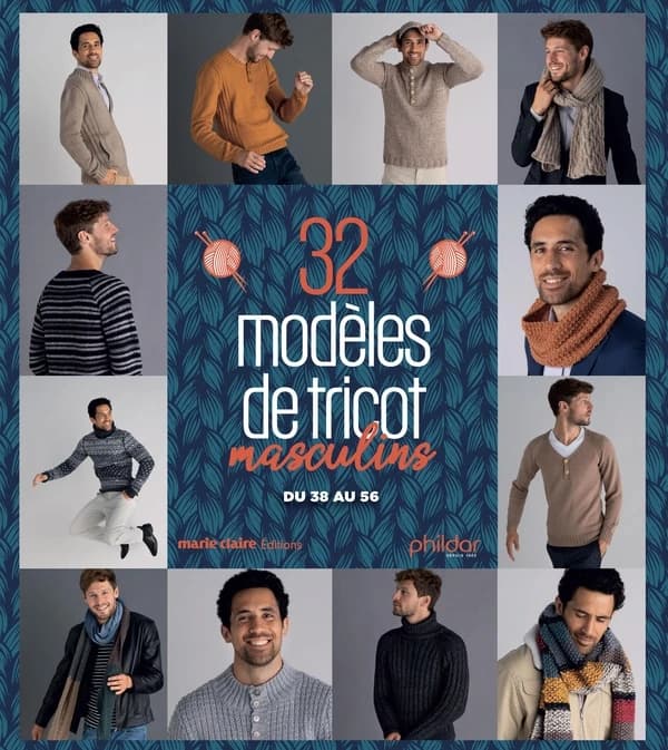 32 modèles de tricot hommes : pulls, bonnets, écharpes, gilets, snoods