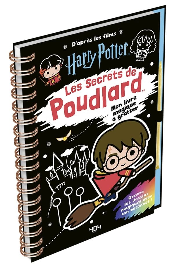 Harry Potter : les secrets de Poudlard (nouvelle édition) : livre à gratter, loisirs créatifs : dès 7 ans : [Carte à gratter]