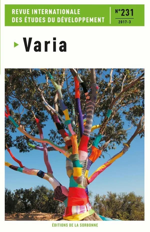 Revue internationale des études du développement : varia ; mars 2017