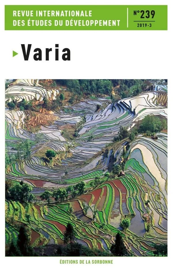 Revue internationale des études du développement n.239 : 2019