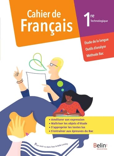 Cahier de francais, 1ère technologique ; cahier élève (édition 2020)
