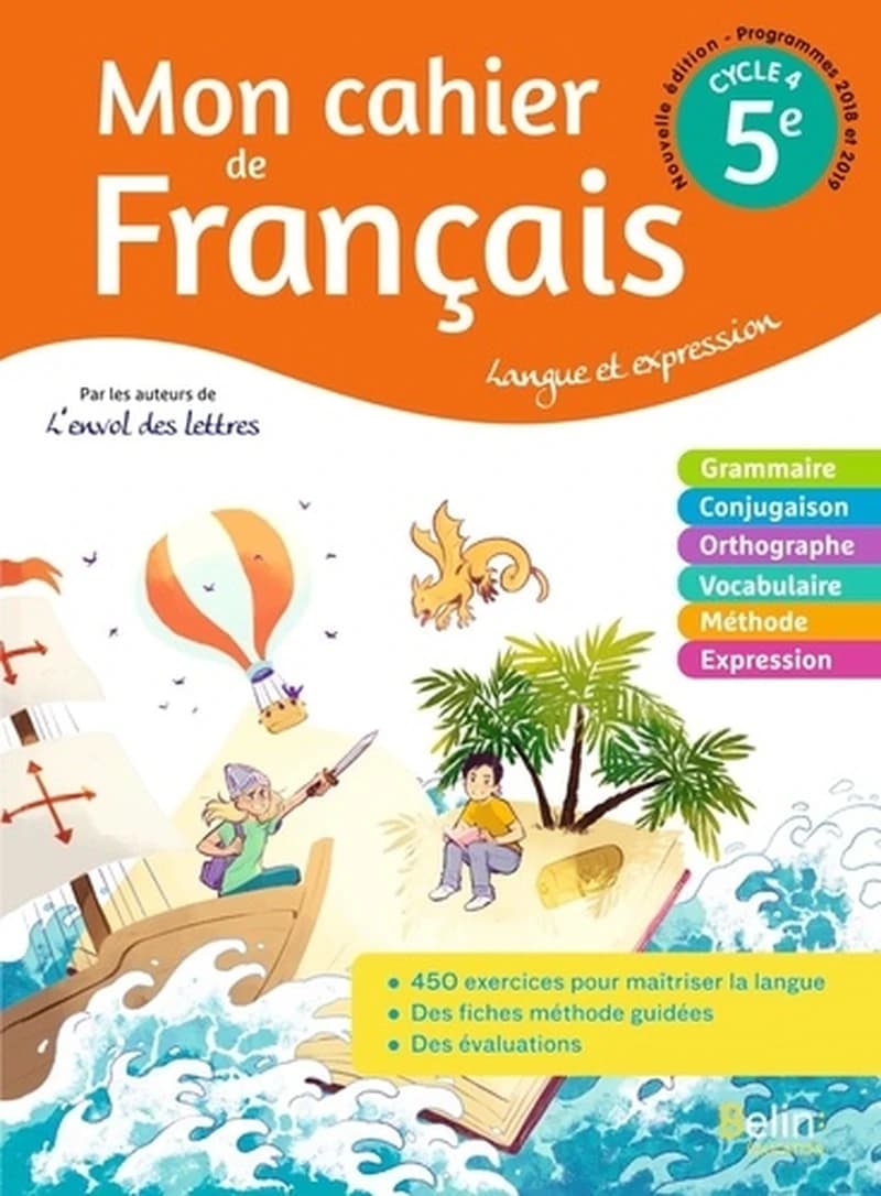 Mon cahier de Français 5ème ; Cahier élève (édition 2020)