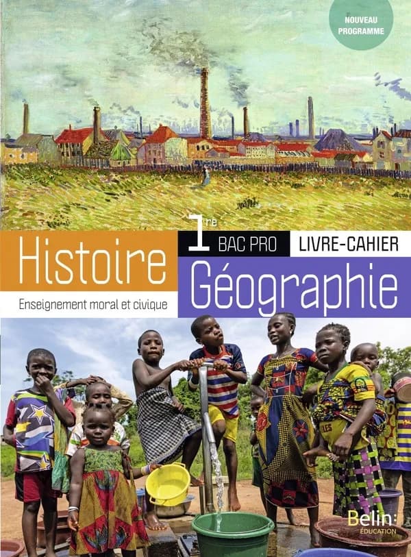 Histoire-géographie-EMC,  bac pro 1re ; livre-cahier élève
