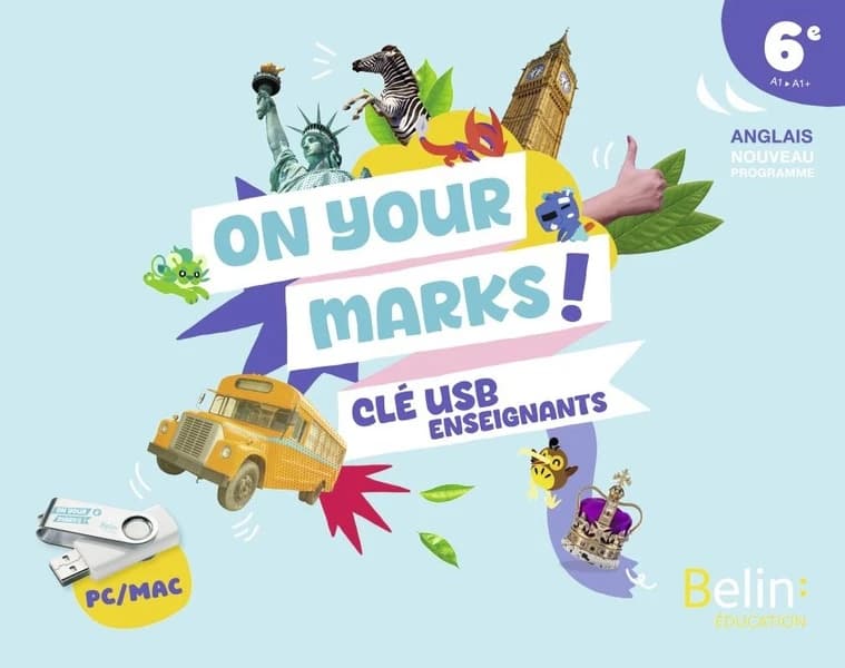 On your marks! Collège Tome 1 : Anglias : 6e ; Clé USB enseignants