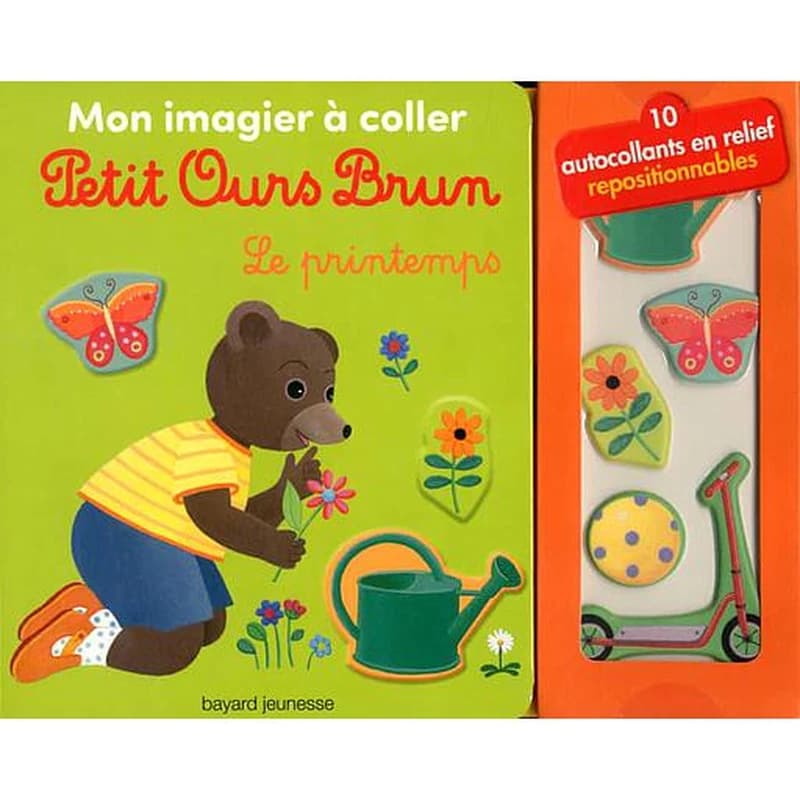 Mon imagier à coller Petit Ours Brun : le printemps