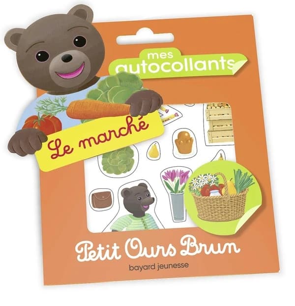 Mes autocollants Petit Ours Brun : le marché : [Autocollant]
