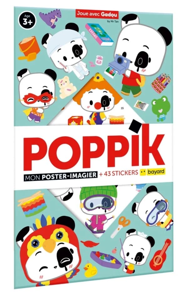 Poppik : joue avec Gadou : mon poster-imagier + 43 stickers repositionnables : [Autocollant]