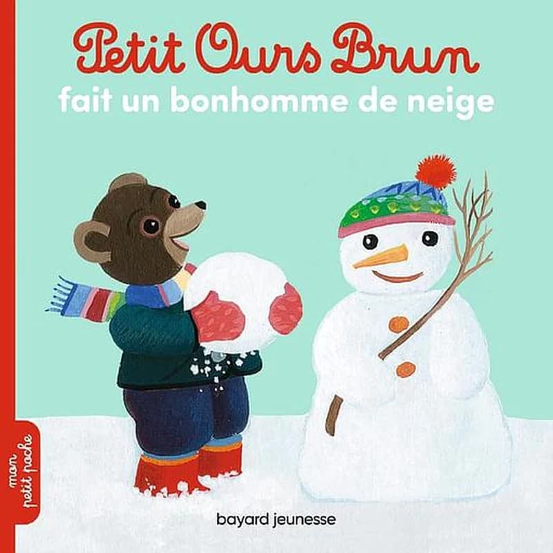 Petit Ours brun fait un bonhomme de neige