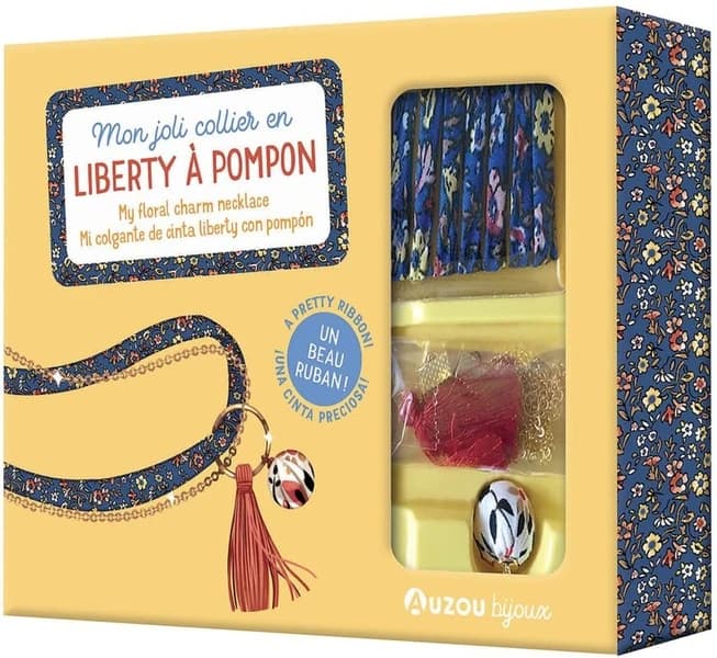 Mon joli collier en liberty à pompon