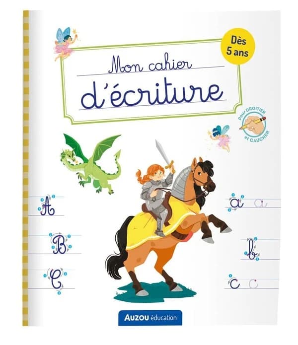 Mon cahier d'écriture ; lettres bâtons ; contes de fée