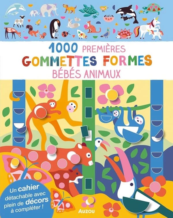 1000 premières gommettes formes, bébés animaux