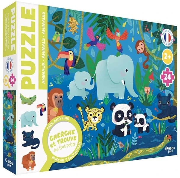 Cherche et trouve des tout-petits : Puzzle cherche et trouve des tout-petits : Les animaux