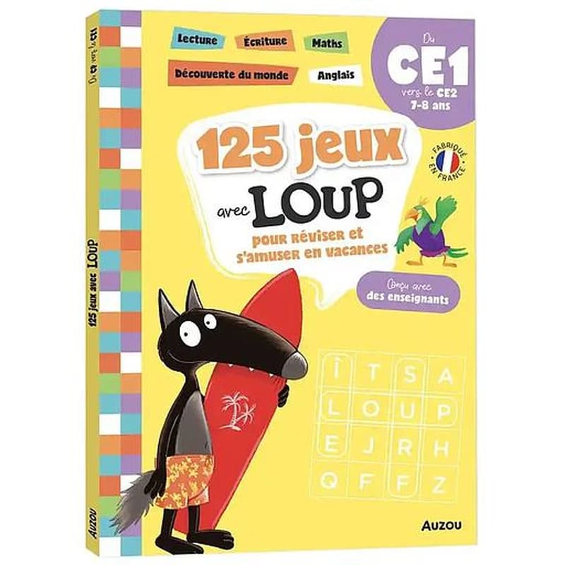 Cahier de vacances Tome 2025 : 125 jeux avec Loup du CE1 au CE2