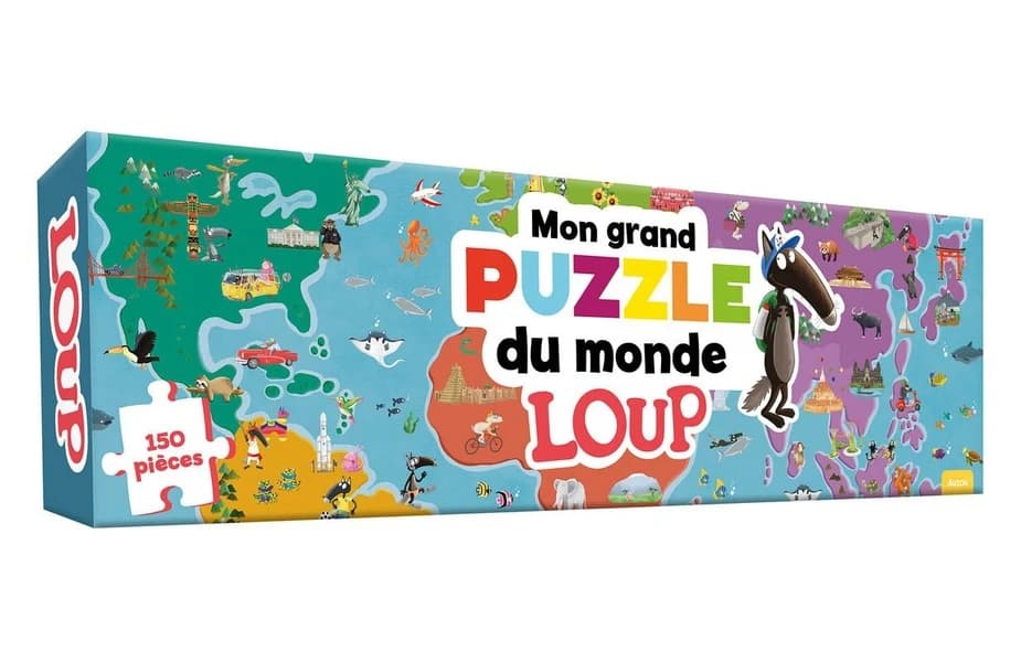 Mes puzzles en bois : Mon grand puzzle du monde Loup