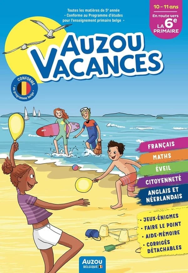 Cahier de vacances : Auzou vacances : En route vers la 6e Primaire