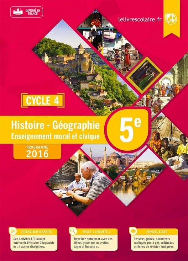 Histoire-géographie, EMC, 5e, cycle 4 : [programme 2016]