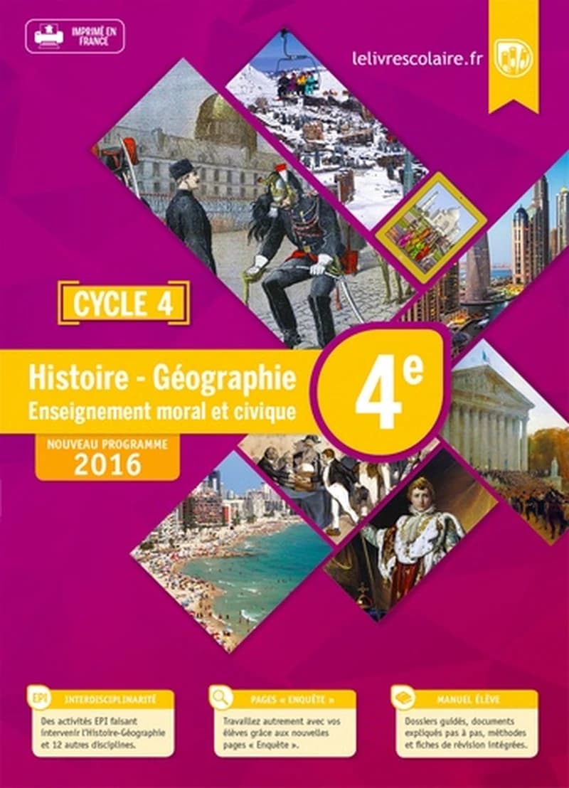 Histoire-géographie, EMC, 4e, cycle 4 : [programme 2016]