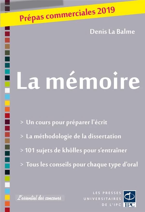 La mémoire : prépas commerciales 2019