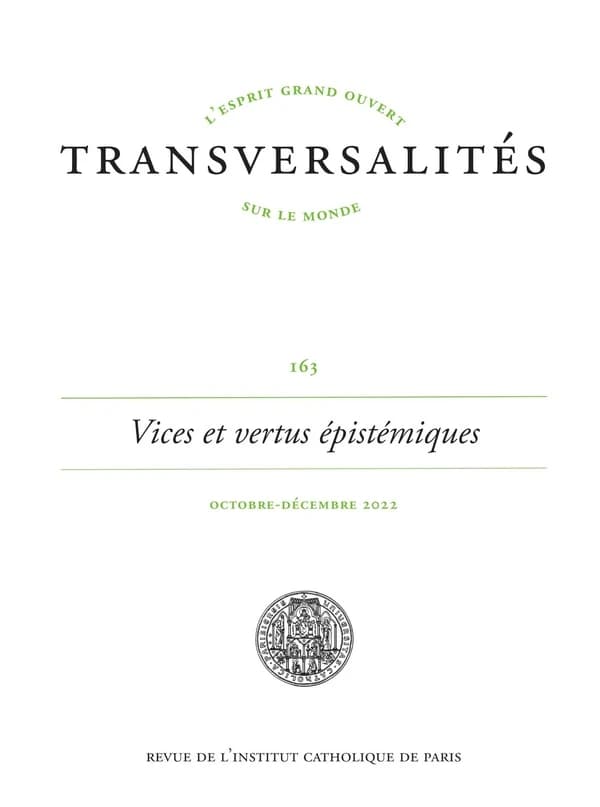 Revue Transversalités n.163 : vices et vertus épistémiques