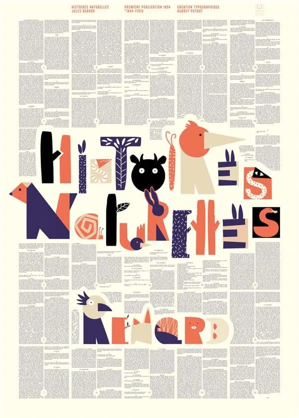 Histoires Naturelles, Jules Renard *1864 †1910. Première publication : 1894 : [Affiche]
