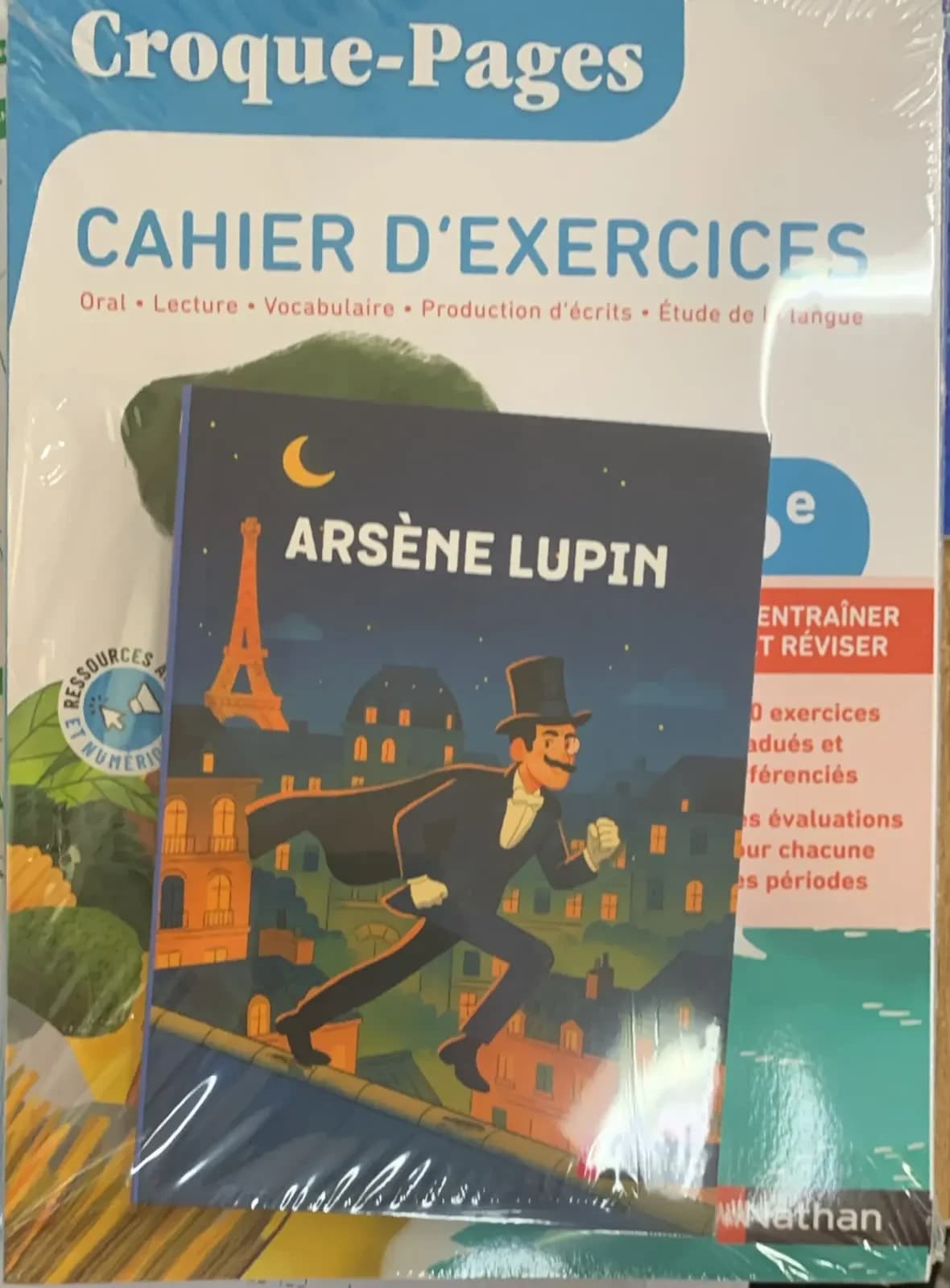 PACK CROQUE-PAGES 6E - MANUEL ÉLÈVE + CAHIER D'EXERCICES + ALBUM : ARSEN LUPIN (ÉDITION 2025