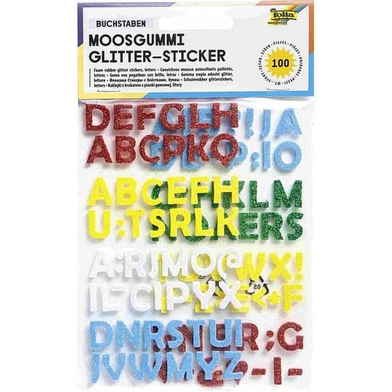Pochette de 100 Sticker Autocollant Paillette Mousse Lettre