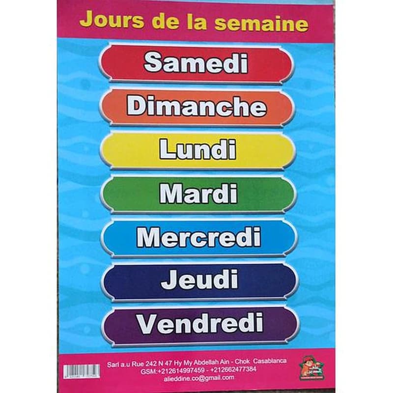 POSTERS LES JOURS DE LA SEMAINE