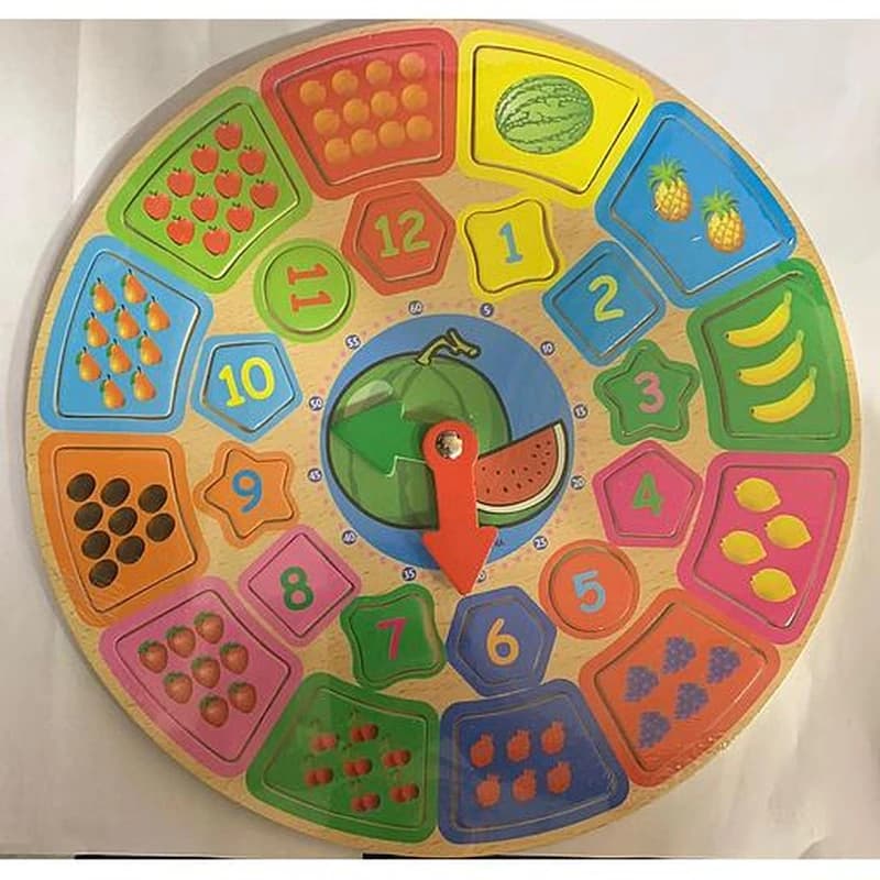 Jeux éducatif : Puzzel en bois (L'horloge et Nombres)