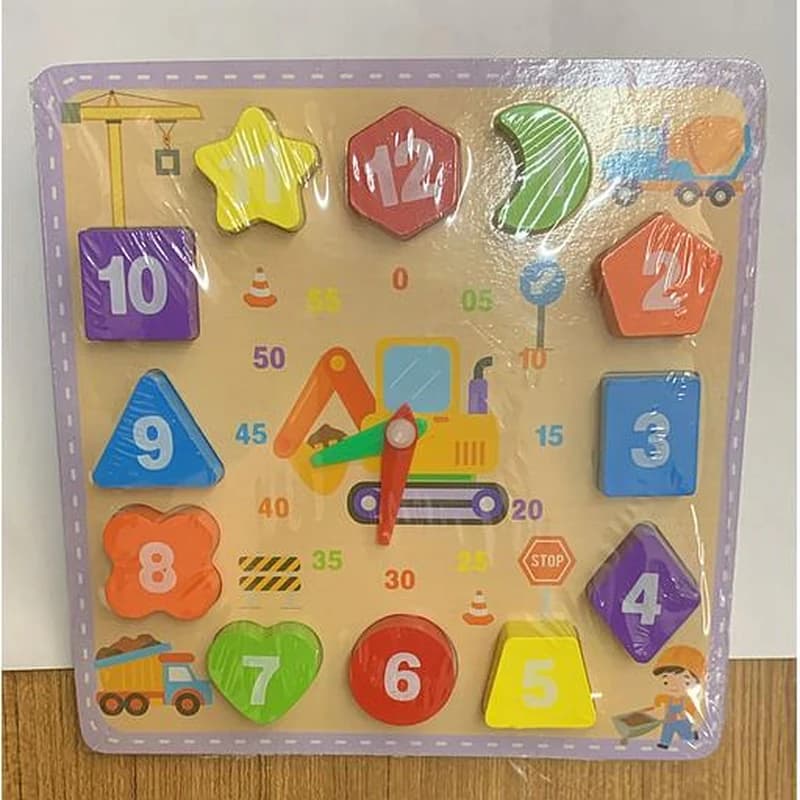 Wooden Shape Color Sorting Clock