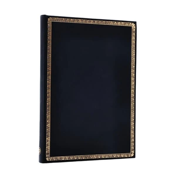 BLACK EDITION MIDI LINED HARDCOVER JOURNAL (ELASTIC BAND CLOSURE).