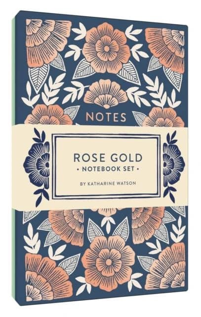 Rose gold notebook set : two foil-stamped notebooks