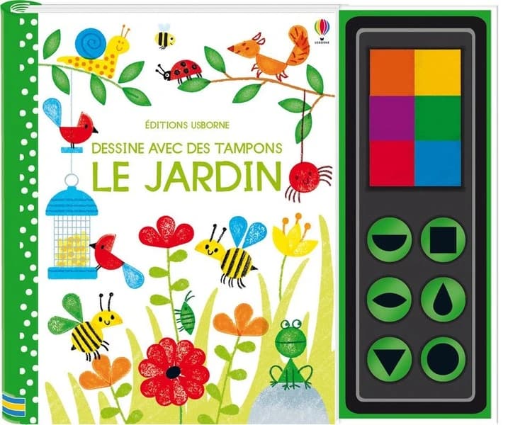 Dessine avec des tampons le jardin