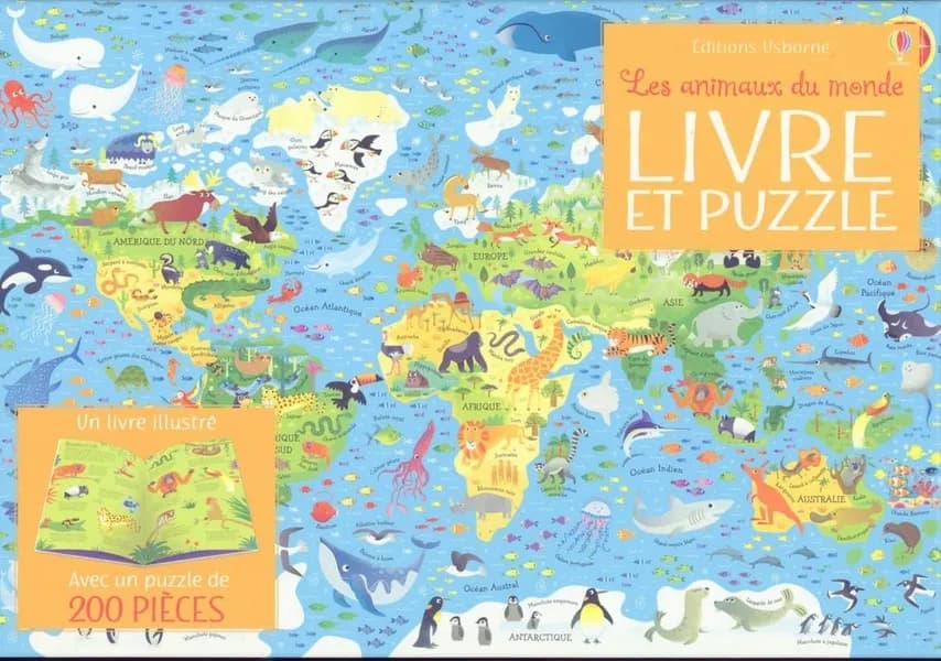 Les animaux du monde : Livre et puzzle