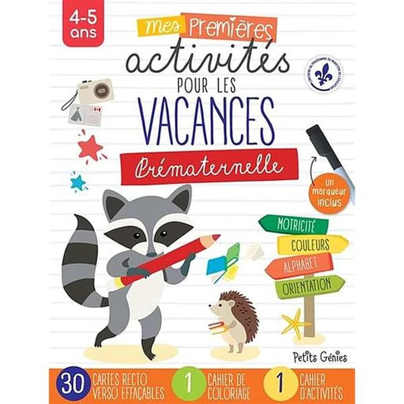 Mes premières activités pour les vacances prématernelle