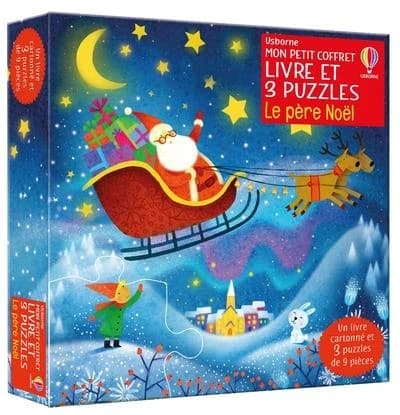 Le père Noel : mon petit coffret livre et 3 puzzles