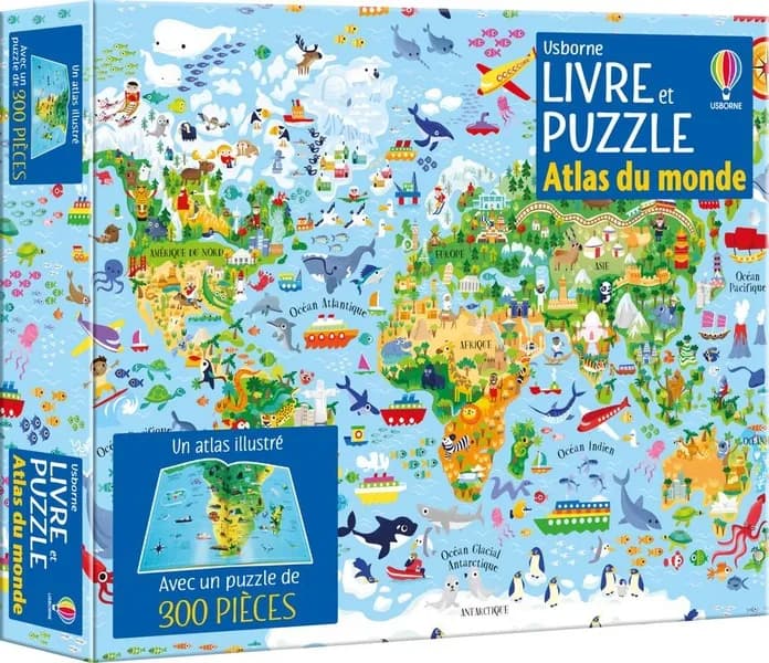 Atlas du monde : livre et puzzle