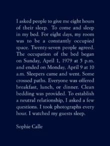 Sophie Calle: The Sleepers