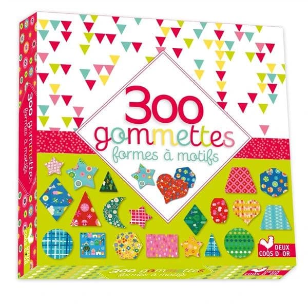 GOMMETTES : maxi format ; 300 gommettes ; multicolores à motifs