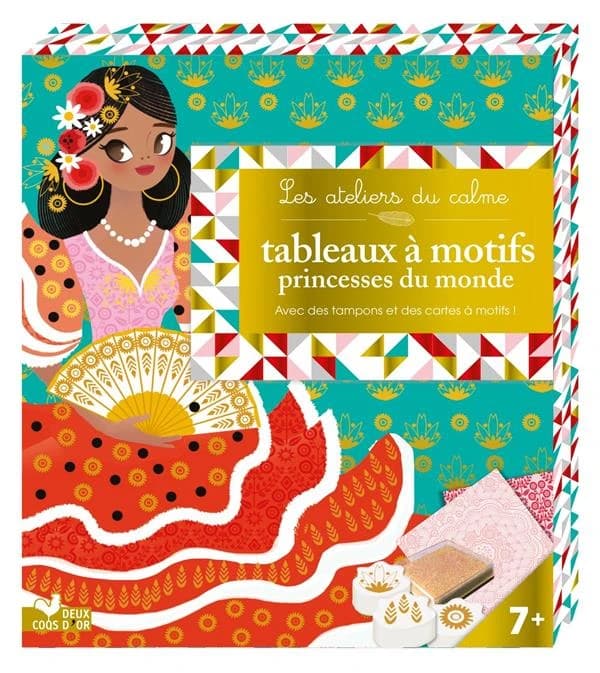 Tableaux à motifs : princesses du monde : Avec des tampons et des cartes à motif ! : [album de jeux et d'activités pour enfants]