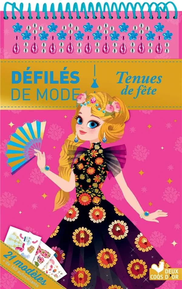 Défilés de mode : tenues de fête : bloc à spirales : [Album à colorier]