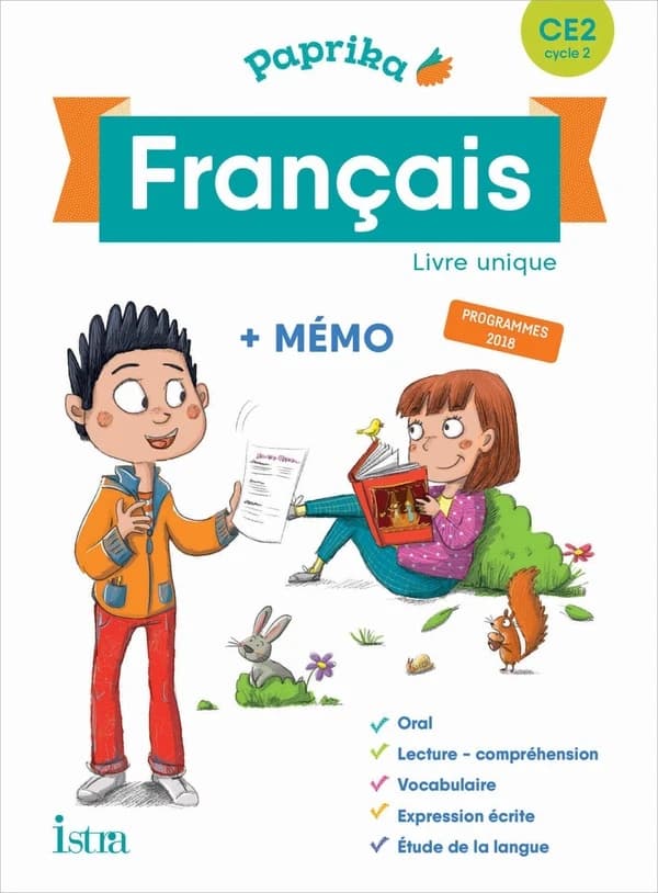 Français, livre unique : + mémo : CE2, cycle 2 : programmes 2018