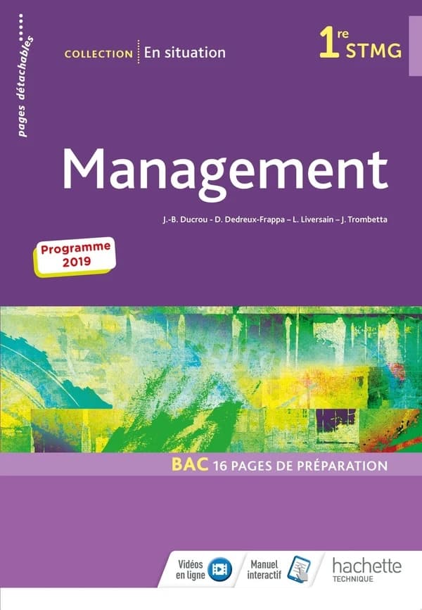 En situation : management ; 1re STMG ; livre de l'élève (édition 2019)