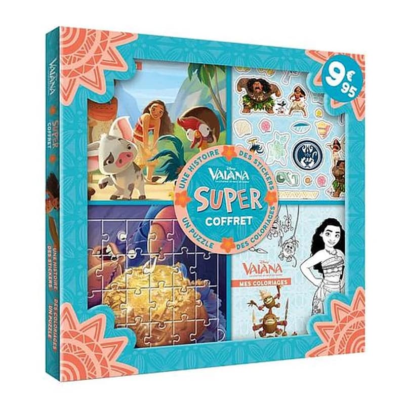 Super coffret Vaiana - Contient 1 histoire, 1 puzzle, des stickers et des coloriages