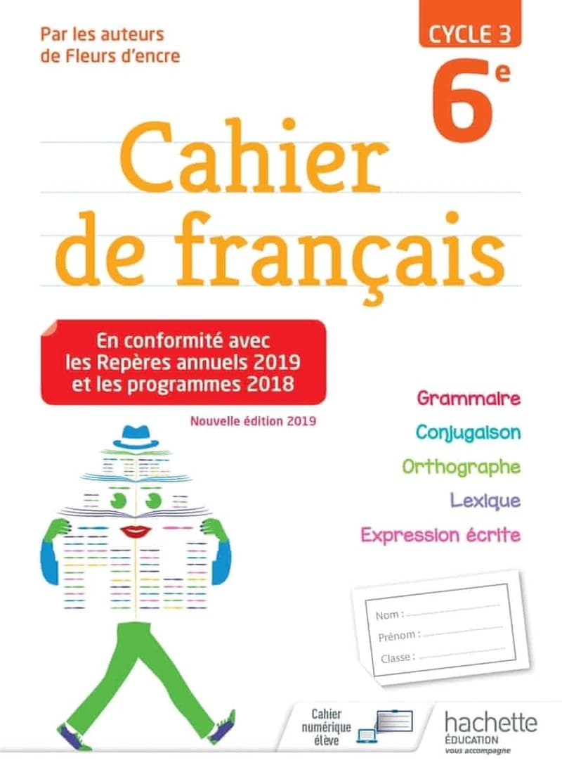 Cahier de français 6e cycle 3