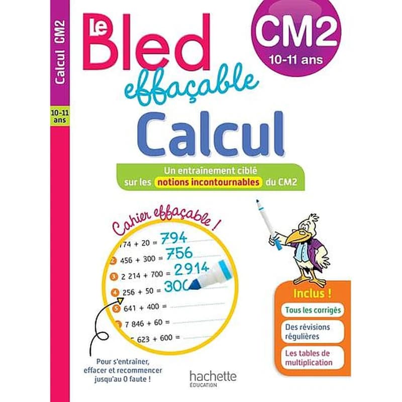 BLED EFFACABLE CALCUL CM2