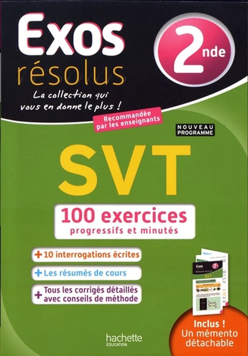 Exos résolus : SVT ; 2nde ; 100 exercices progressifs et minutés