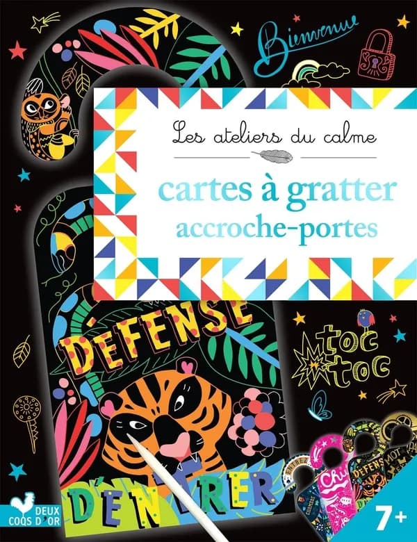 Les ateliers du calme : accroche-portes à gratter ; pochette avec accessoires