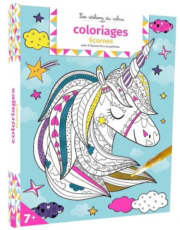 Coloriages : licornes : les ateliers du calmes : 7 ans et plus : [Album à colorier]